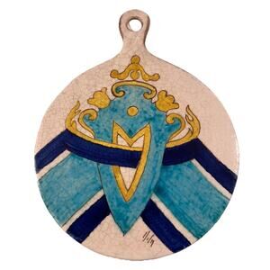 Ravello‎ Pottery Tray Plate 1/1 Geometric Design Italian 10" Kitchen Wall Table